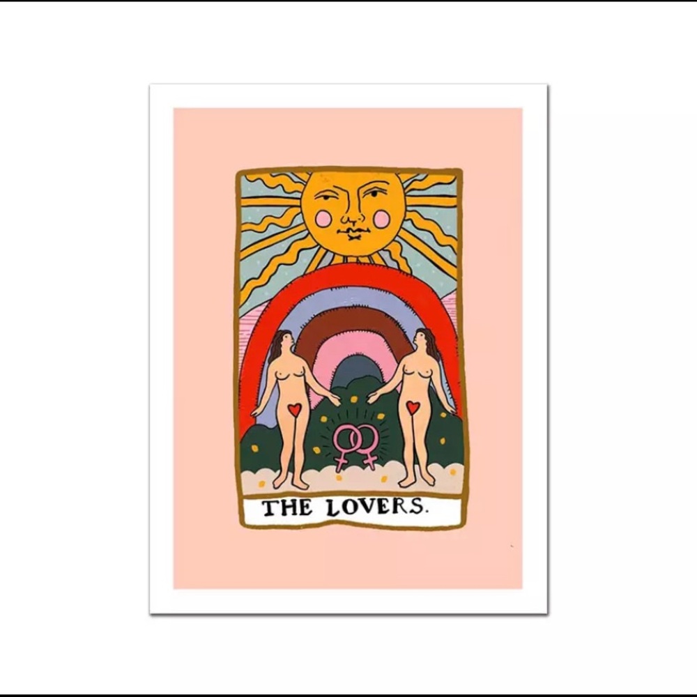 The Lovers Tarot Card 8 x 12 Canvas Print